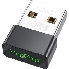 300MBPS Wifi 6 Çift Bant Kablosuz Alıcı Verici Nano USB Adaptör
