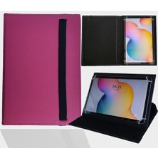 Standlı Üniversal Kapaklı Tablet Kılıfı Pembe Honor Pad 9 12.1 Inç ile Uyumlu