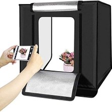 60X60CM Profesyonel Stüdyo LED Işıklı Ürün Fotoğraf Çadırı