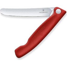 Isviçre Klasik Katlanır Sebze Bıçağı Düz Kesim Bulaşık Makinesinde Yıkanabilir 11 cm Kırmızı Blister Paketi