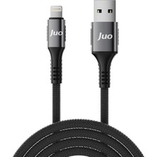12W 2.4A Usb-A To Lightning iPhone iPad ile Uyumlu Örgülü Hızlı Şarj ve Data Kablosu 2 Metre