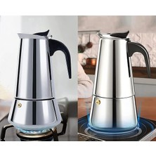 4 Kişilik Çelik Mokapot Espresso Filtre Italyan Kahve Makinesi