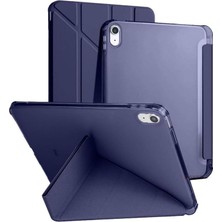 Air 5. Nesil / 4. Nesil 10,9 Inç Ile Uyumlu Kalemlikli, Uyku Modlu, Mıknatıslı, Üçgen Standlı, Darbeye Dayanıklı Kaplama Akıllı Kılıf (Lacivert, iPad Air 5. Nesil / 4. Nesil Uyumlu 10,9 Inç)