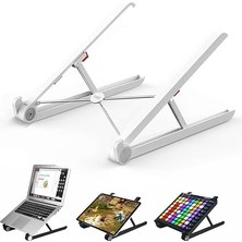 Saıjı X1 Laptop Sehpası, Katlanabilir, Tablet Sehpası, Alüminyum Alaşım, Online Sınıf Çalışması, Duruşu Iyileştirme, Isı Dağılımı Macbook, iPad ve 10-15,6 Inç Olan Tüm Cihazlar ile Uyumlu. Beyaz