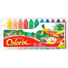 Amos CRX5PC12  Colorix Üçü Bir Arada 12'li Pp Kutu Çok Renkli Yüksek Kalite Silky Crayon Seti