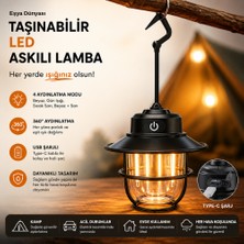 Eşya Dünyası LED Şarj Edilebilir Dış Mekan Kamp Işığı, Taşınabilir Mini Çadır Acil Durum Lambası