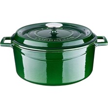 Metal Premium Serisi - Döküm Yuvarlak Tencere, 28 Cm, Yeşil
