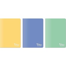 Colors A4 60 Yaprak Kareli Defter 3'lü Paket, Mor, Yeşil, Sarı