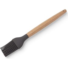 Bambu Saplı Silikon Fırça, Bambu Uzun Silikon Yağ ve Yumurta Fırçası 27CM 3 Renk Seçenekli (Siyah)