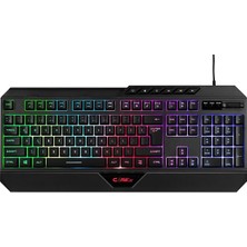 Nexus K1 Rgb Full Membran 104 Tuşlu Ekstra Multimedya/rollover Ses Kontrol Mekanizmalı & Claw's Reflex Örgü Kablolu Gaming Klavye (11 Farklı Rgb Efektli)
