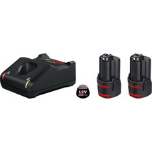 Professional 12 Volt Akü Şarj Cihazı Seti (2 x 2,0 Ah Li-Ion Akü + Gal 12V-40 Şarj Cihazı, Karton Kutuda)