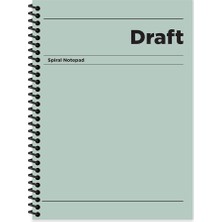 Color Kareli Sert Kapak Spiralli Draft Defter Yeşil 17X24