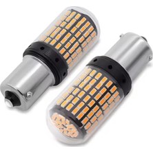 93 Tek Duy LED PY21W Tip BAU15S 144 Ledli Yakın Tırnak Turuncu