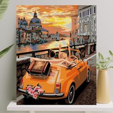 Hobi Sanat Sayılarla Boyama Tuval Seti Fırça Boya Dahil (Çıtalı) 40X50 cm - Tatil