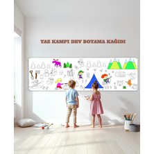 Kampı Temalı Dev Boyama Kağıdı 2,5 Metre Rulo Boyama Kağıdı Çocuk Anaokulu ve Kreşler Için Aktivite Çocuk Eğitici Boyama