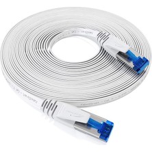 – Lan Kablosu Düz, Kırılmaz Yapı – 20M (Cat7 Kablo, 10 Gbit/s, Özellikle Esnek ve Kurulum Kablosu Olarak Uygun, Maksimum Fiber Optik Hız, RJ45, Beyaz)