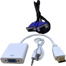 Tv Yapma Aparatları VGA To HDMI Çevirici+1.5 mt VGA Kablo