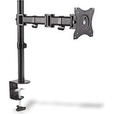 Monitör Tutucu - Masa Kelepçesi - 1 Monitör - 27 Inçe Kadar - 1x 8 Kg'a Kadar - Vesa 75X75, 100X100 - Siyah