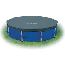 Yuvarlak Metal Çerçeve Havuz Örtüsü, Mavi, 4,6 M