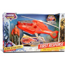 Lanard Toys The Corps Figür ve Kurtarma Aracı - Kırmızı Helikopter