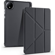 Xiaomi ile Uyumlu Redmi Pad Se 8.7 Kılıf Zore Tri Folding Kalem Bölmeli Standlı Kılıf Siyah