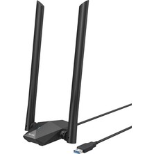 U18A Wi-Fi 6 Adaptör USB 3.0, AX1800 Çift Bantlı Wireless Adaptör, 1201MBPS 5ghz, 574MBPS 2.4ghz, Tak ve Çalıştır, Mu-Mımo Teknolojisi, Wpa3, Windows 10 Desteği, Siyah