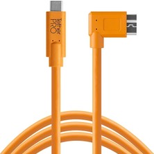 Tools Tetherpro Usb-C To 3.0 Micro-B Right Angle - Dik Açı Bağlantı Kablosu 15' (4.6m) Dslr Kamera, Turuncu