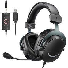 3,5 mm Ses Jaklı Oyun USB Kulaklığı, 7.1 Surround Ses, Çıkarılabilir Mikrofon, Ses Kontrolü, Kablolu Kulaklıklar Siyah Ps5/ps4/anahtar/xbox Denetleyici H9 Için