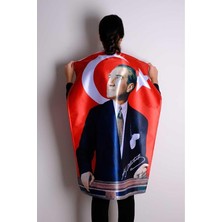 Bayrak Atatürk Baskılı Türk Bayrağı 70X105 cm Raşel Kumaş Dijital Baskı