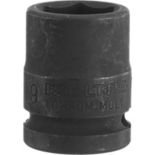 1113067019 19 mm 1/2" Altı Köşe Havalı Lokma Anahtar, Siyah, 19 mm
