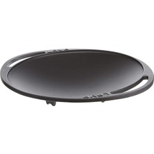Döküm Kavurma Tavası, Metal Kulplu, 28CM, Siyah