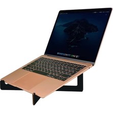 Gift Taşınabilir Siyah Ahşap Notebook Laptop Standı