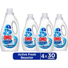 Omo Active Fresh Cold Power Beyazlar Için Sıvı Deterjan 1500 ml x 4 Adet
