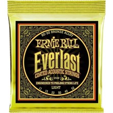 Ball Everlast Hafif Kaplamalı 80/20 Bronz Akustik Gitar Telleri, Ölçü 11-52