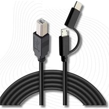 3351 Type C +Micro USB Yazıcı Printer Piyano Midi Bağlantı Kablosu Hızlı USB C USB B Midi Cihazını Müzik Kaydı/oynatma Veri Iletimi Için Bilgisayara Bağlamayı SAĞLAR(LN-3351 Type C+Micro Usb)