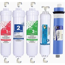 Aura Cebilon Plus Uyumlu 12 Inç Inline 5'li Membranlı Filtre Seti (Dirsek Hediyeli)