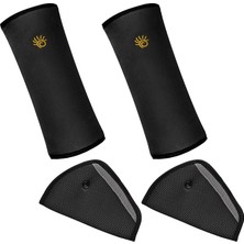 Kemeri Kılıfı Pedi ve Çocuk Emniyet Kemeri Minderi, 4'lü Paket Araba Seyahat Üçgeni Konfor Pedi ve Yastık, Araba Omuz Askısı Koltuk Kayışı Koruyucu Kısa Yetişkin Bebek Çocuk Için Baş Boyun
