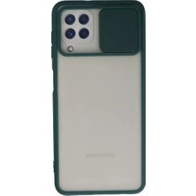 Akmanora Newface Samsung Galaxy A22 Kılıf Palm Buzlu Kamera Sürgülü Silikon - Yeşil
