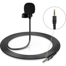 Pin 3.5 mm Telefon Bilgisayar Kamera Için Yaka Mikrofonu