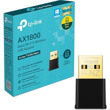 Archer TX20U Nano, AX1800 Mbps, Çift Bant, Mu-Mımo, USB 2.0, Wpa3, Windows 10/11 Uyumlu, Wi-Fi 6 Nano USB Adaptör