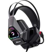 Fujin USB Gaming Headset - 7.1 Virtual Surround Sound, Wired Rgb LED Headphones With 50MM Drivers, Comfort Design, 360 Spatial Audio, Noise Cancelling Mic Pc, Laptop, Black