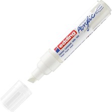 5000 Akrilik Marker Geniş - Beyaz - 1 Su Geçirmez Akrilik Boya Kalemi - Keski Ucu 5-10 mm - Tuval, Sanat Kağıdı ve Ahşap Üzerine Çizim Için Akrilik Boya Kalemi