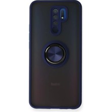 Akmanora Newface Xiaomi Redmi 9 Kılıf Montreal Yüzüklü Silikon Kapak - Lacivert