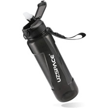 Fiftyfifty Pipetli 850ML Tritan Su Matarası Siyah