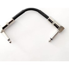 Pedal Ara Kablosu 15 cm Siyah Metal Açılı Uçlar