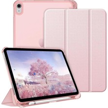 iPad 11.nesil A16 11INÇ/10.NESIL 10.9inç ile Uyumlu Kılıf Flip Cover Kalem Bölmeli Pc Case Rose Gold