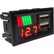 Dijital Voltmetre, USB Çıkışlı Akü Göstergeli, Dc 12VOLT Aküler Için,