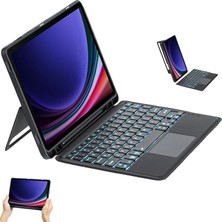 Tab S10+ Plus/s9+ Plus/s9 Fe+ Plus 12.4 Için ile Uyumlu Mag Touchpad Blutooth Işıklı Standlı Klavyeli Kılıf