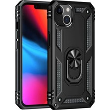 Akmanora Newface Apple iPhone 14 Plus Kılıf Sofya Yüzüklü Silikon Kapak - Siyah