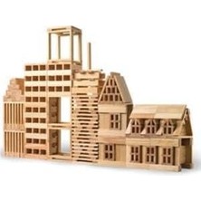 City 100 Parça Ahşap Eğitici Bloklar Seti KR101CITY Wood Hayal Gücü Genişleten Bloklar